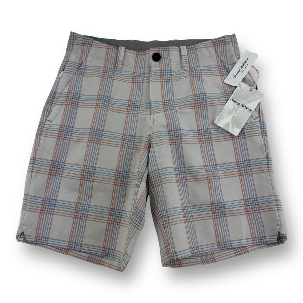 Tommy Bahama NWT "My Caddie" Plaid Polyester Shorts - Men's Size‎ 28x8.5